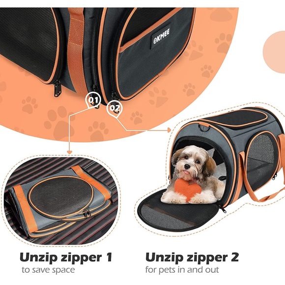 😻OKMEE Cat Carrier TSA Airline Approved with Ventilation - Picture 14 of 14
